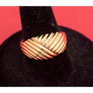 Vintage Gold Geometric Line Ring By Avon Size 8 F11